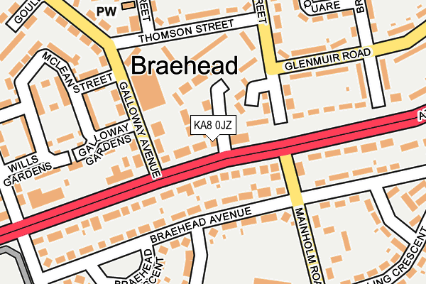 KA8 0JZ map - OS OpenMap – Local (Ordnance Survey)