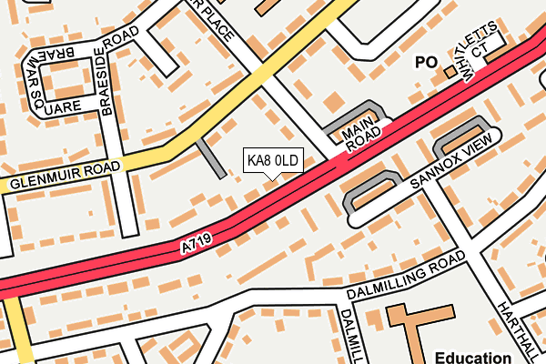 KA8 0LD map - OS OpenMap – Local (Ordnance Survey)