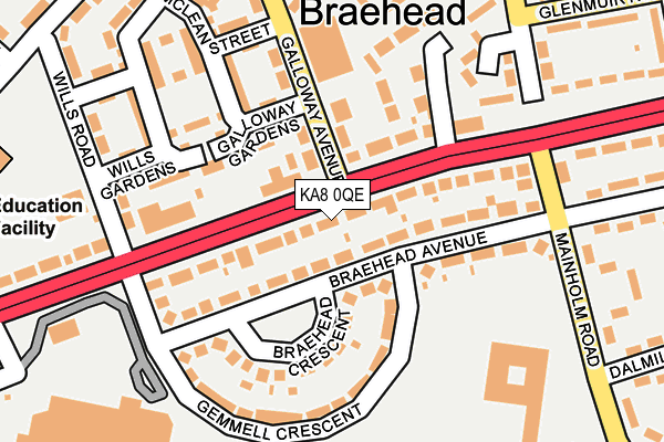 KA8 0QE map - OS OpenMap – Local (Ordnance Survey)