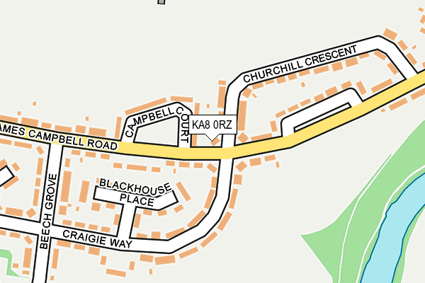 KA8 0RZ map - OS OpenMap – Local (Ordnance Survey)