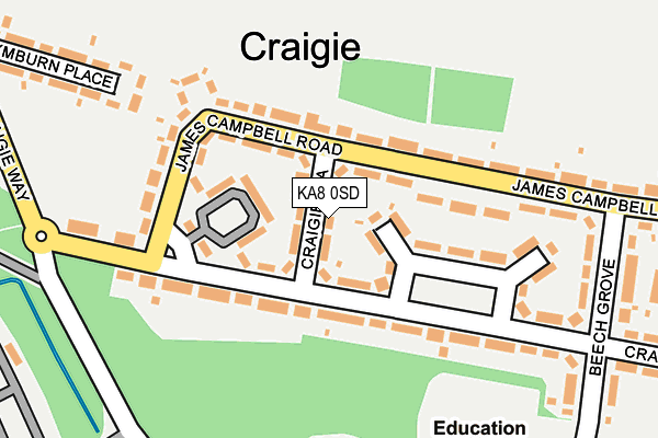 KA8 0SD map - OS OpenMap – Local (Ordnance Survey)