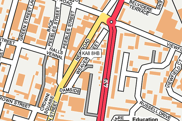 KA8 8HB map - OS OpenMap – Local (Ordnance Survey)