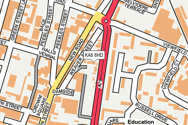 KA8 8HD map - OS OpenMap – Local (Ordnance Survey)