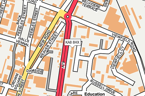 KA8 8HX map - OS OpenMap – Local (Ordnance Survey)
