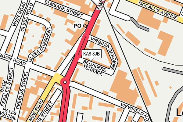 KA8 8JB map - OS OpenMap – Local (Ordnance Survey)