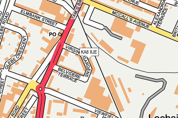 KA8 8JE map - OS OpenMap – Local (Ordnance Survey)
