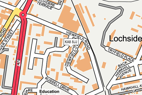 KA8 8JJ map - OS OpenMap – Local (Ordnance Survey)