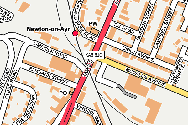 KA8 8JQ map - OS OpenMap – Local (Ordnance Survey)