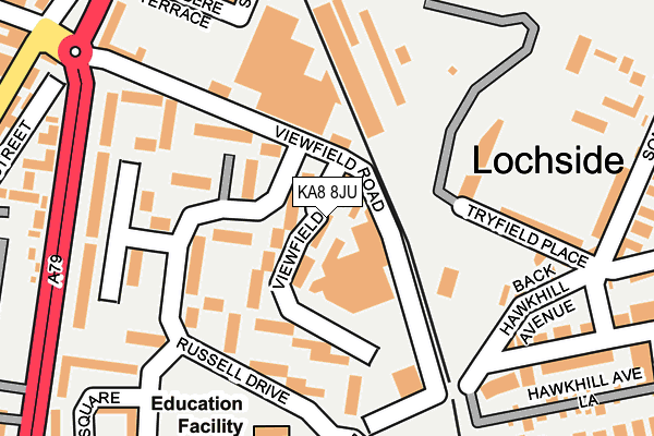 KA8 8JU map - OS OpenMap – Local (Ordnance Survey)
