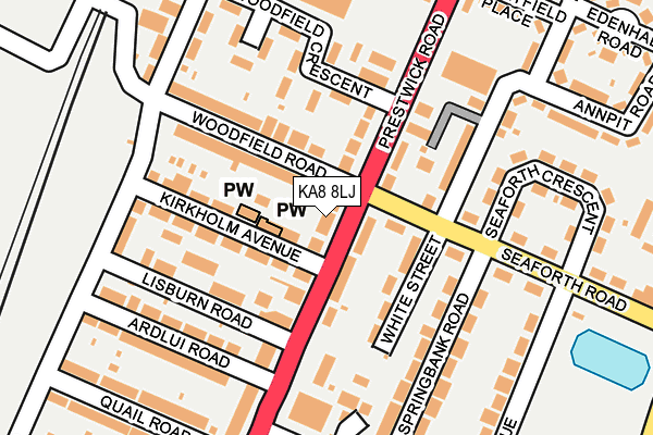 KA8 8LJ map - OS OpenMap – Local (Ordnance Survey)