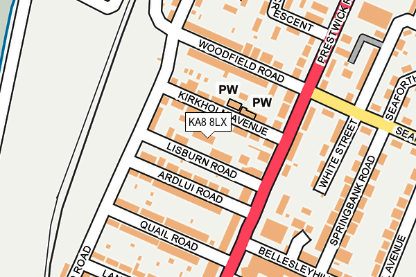 KA8 8LX map - OS OpenMap – Local (Ordnance Survey)
