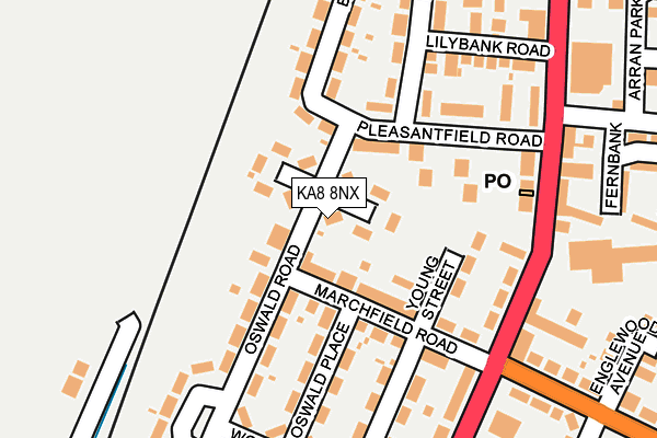 KA8 8NX map - OS OpenMap – Local (Ordnance Survey)