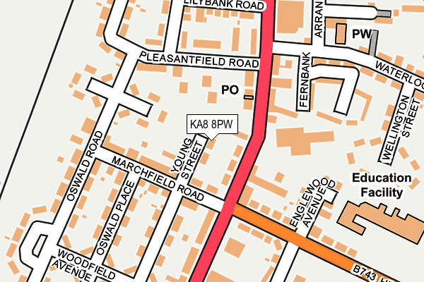 KA8 8PW map - OS OpenMap – Local (Ordnance Survey)