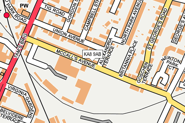 KA8 9AB map - OS OpenMap – Local (Ordnance Survey)