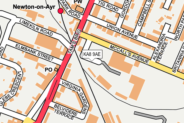 KA8 9AE map - OS OpenMap – Local (Ordnance Survey)