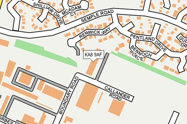 KA8 9AF map - OS OpenMap – Local (Ordnance Survey)