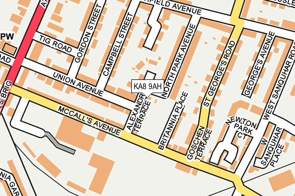 KA8 9AH map - OS OpenMap – Local (Ordnance Survey)