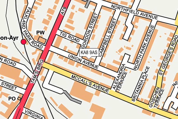 KA8 9AS map - OS OpenMap – Local (Ordnance Survey)