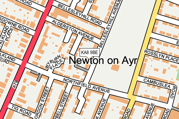 KA8 9BE map - OS OpenMap – Local (Ordnance Survey)