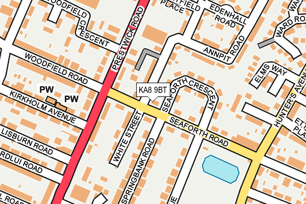 KA8 9BT map - OS OpenMap – Local (Ordnance Survey)