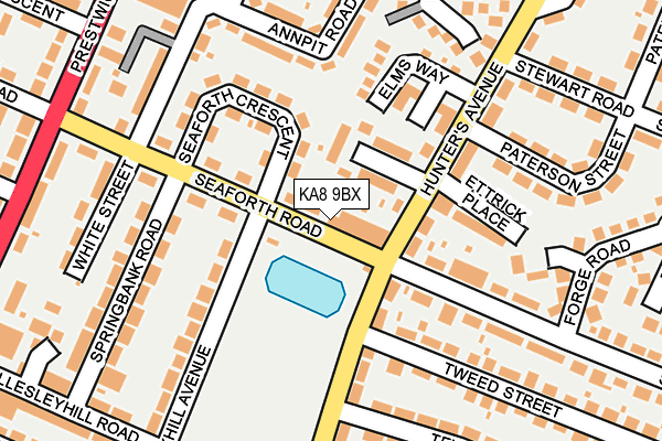 KA8 9BX map - OS OpenMap – Local (Ordnance Survey)