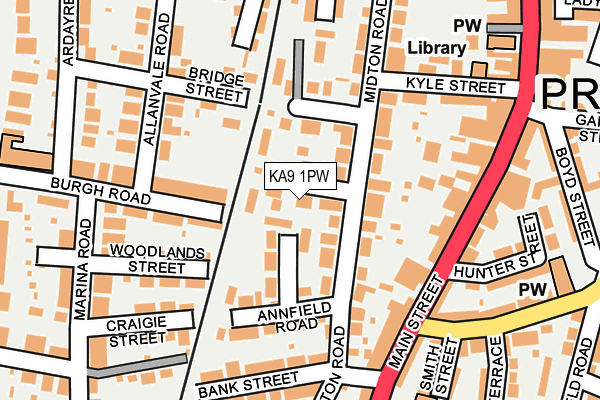 KA9 1PW map - OS OpenMap – Local (Ordnance Survey)