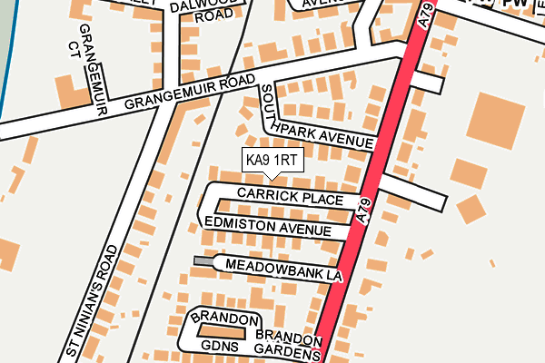 KA9 1RT map - OS OpenMap – Local (Ordnance Survey)