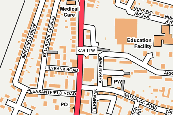 KA9 1TW map - OS OpenMap – Local (Ordnance Survey)