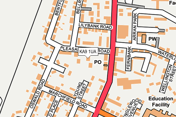 KA9 1UA map - OS OpenMap – Local (Ordnance Survey)