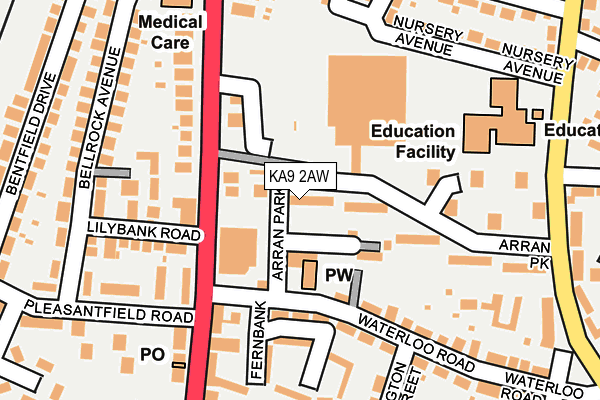KA9 2AW map - OS OpenMap – Local (Ordnance Survey)