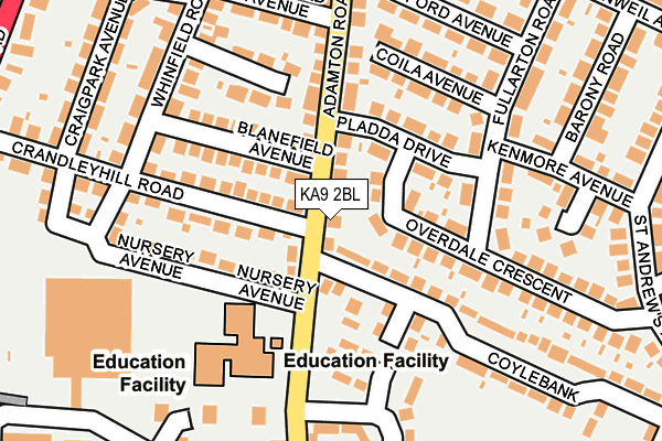 KA9 2BL map - OS OpenMap – Local (Ordnance Survey)