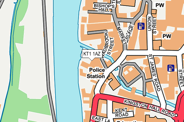 KT1 1AZ map - OS OpenMap – Local (Ordnance Survey)