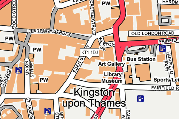 KT1 1DJ map - OS OpenMap – Local (Ordnance Survey)