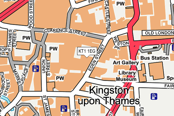 KT1 1EG map - OS OpenMap – Local (Ordnance Survey)