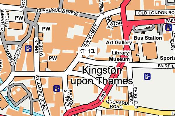 KT1 1EL map - OS OpenMap – Local (Ordnance Survey)