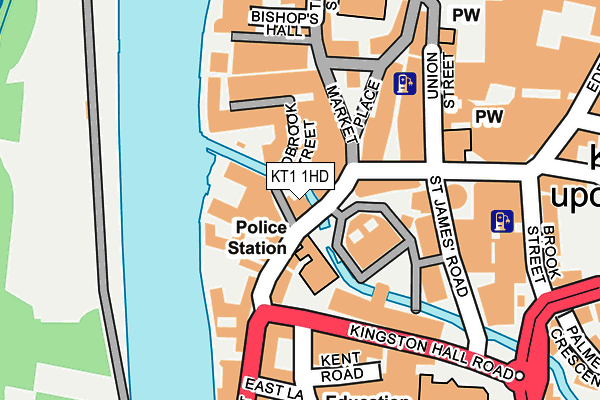 KT1 1HD map - OS OpenMap – Local (Ordnance Survey)