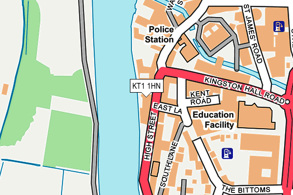 KT1 1HN map - OS OpenMap – Local (Ordnance Survey)