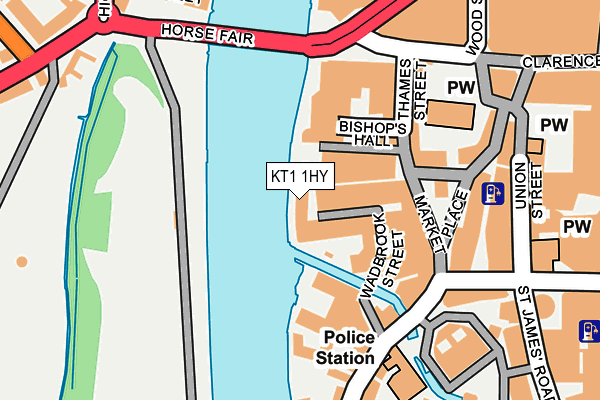 KT1 1HY map - OS OpenMap – Local (Ordnance Survey)