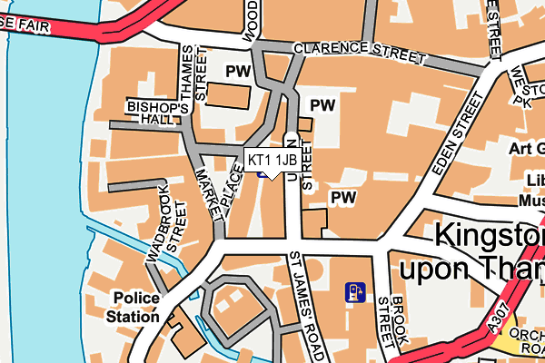 KT1 1JB map - OS OpenMap – Local (Ordnance Survey)