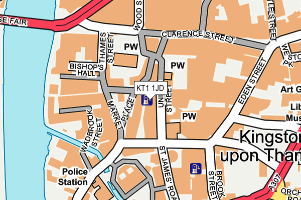KT1 1JD map - OS OpenMap – Local (Ordnance Survey)
