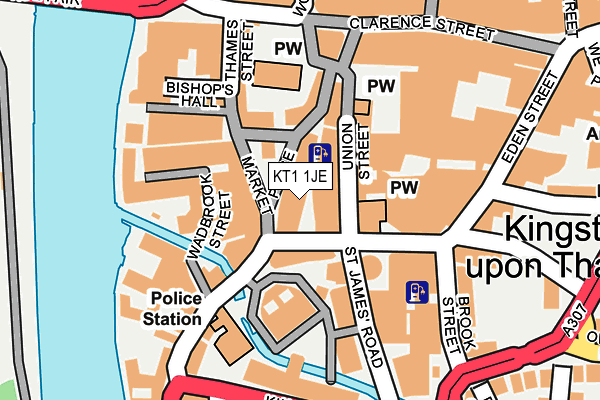 KT1 1JE map - OS OpenMap – Local (Ordnance Survey)
