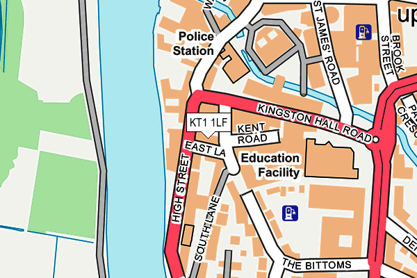 KT1 1LF map - OS OpenMap – Local (Ordnance Survey)