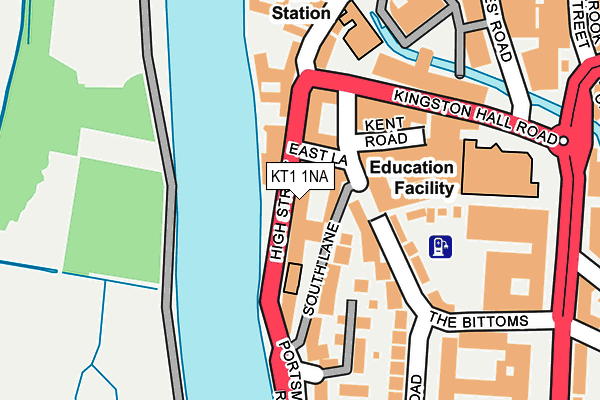 KT1 1NA map - OS OpenMap – Local (Ordnance Survey)