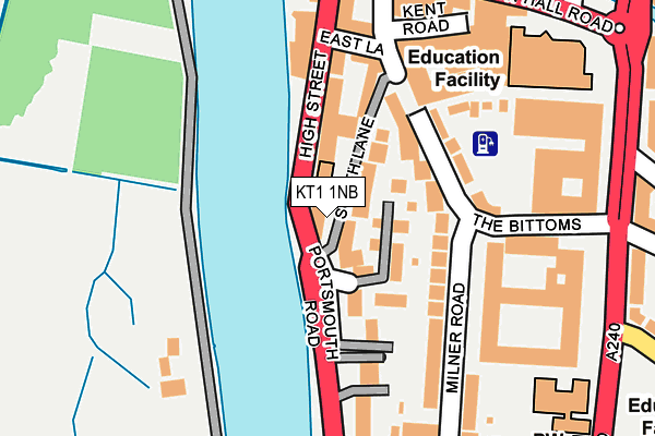 KT1 1NB map - OS OpenMap – Local (Ordnance Survey)