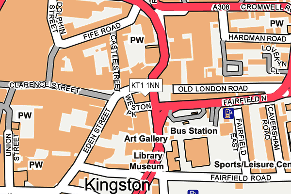 KT1 1NN map - OS OpenMap – Local (Ordnance Survey)