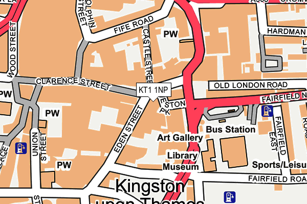 KT1 1NP map - OS OpenMap – Local (Ordnance Survey)