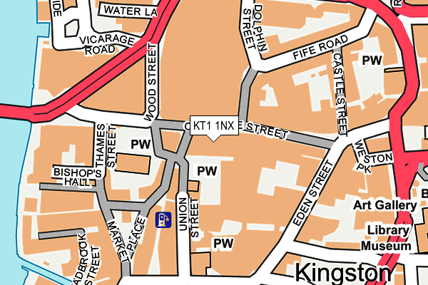KT1 1NX map - OS OpenMap – Local (Ordnance Survey)