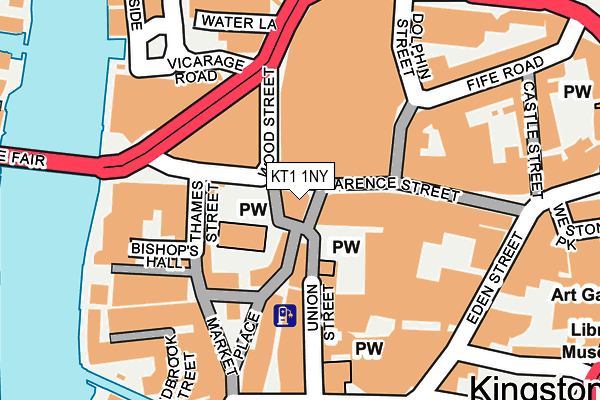 KT1 1NY map - OS OpenMap – Local (Ordnance Survey)