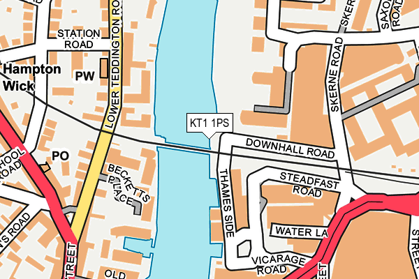 KT1 1PS map - OS OpenMap – Local (Ordnance Survey)