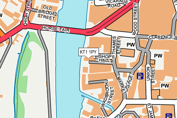 KT1 1PY map - OS OpenMap – Local (Ordnance Survey)